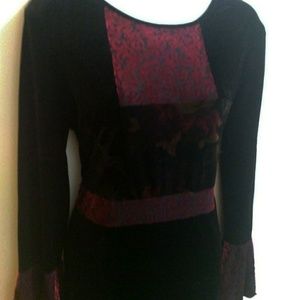 Beautiful Gothic velvet black dress Bell sleeves